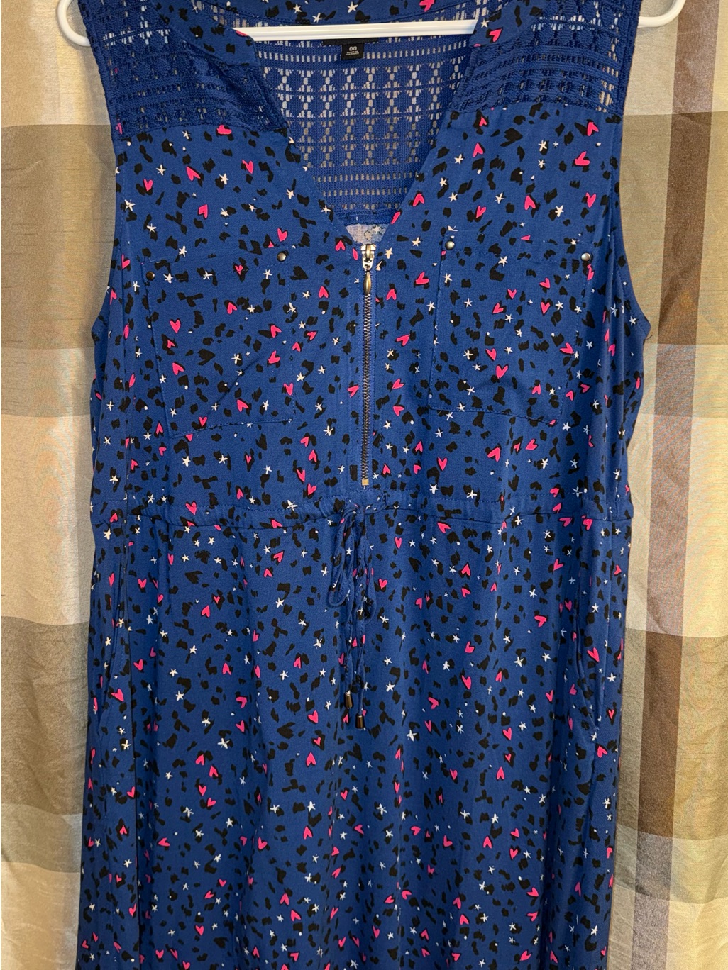 Torrid Blue Sleeveless Zip-Front Printed Dress